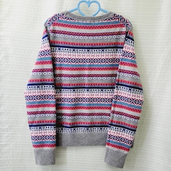 FAIR ISLE Sweater Merino Wool Alpine Ski Theme Crewneck Size L - Picture 5 of 6